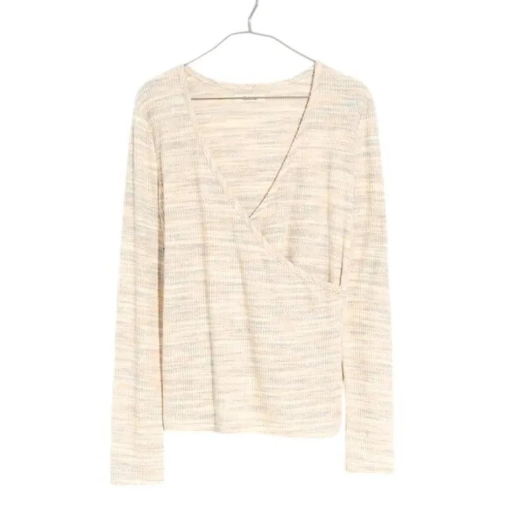 Madewell Space Dye Faux Wrap Long Sleeve Top - Picture 6 of 9